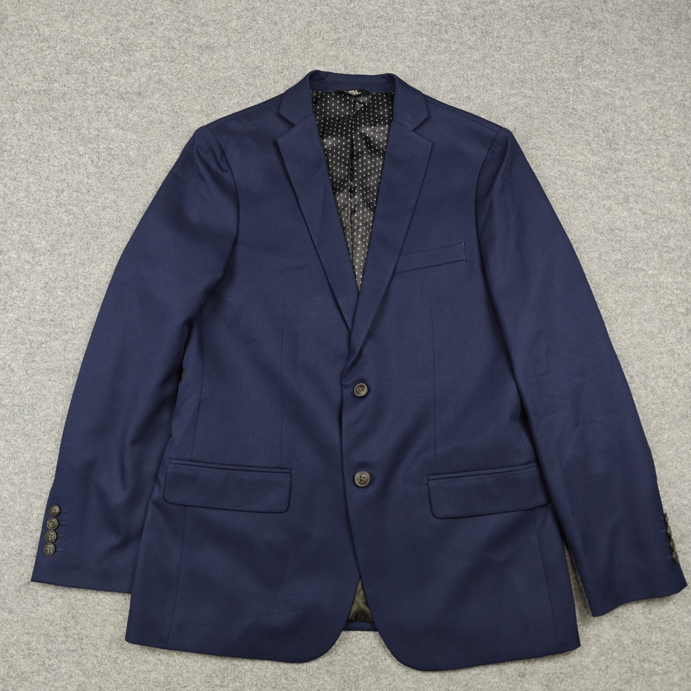 Haggar Suit Jacket Mens 40R Blue Slim Fit The Active Series Polyester Nylon